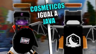 Como ter cosméticos igual do java no minecraft bedrock 120 [upl. by Acila248]