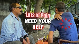 Found Help In middle of Indian Street  Badly Back pain cure by His unique Back massage  ASMR Relax [upl. by Artenek]