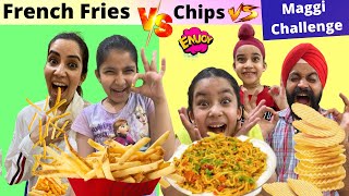 French Fries Vs Chips Vs Maggi Eating Challenge  RS 1313 FOODIE  Ramneek Singh 1313  RS 1313 VLOG [upl. by Hafeetal]