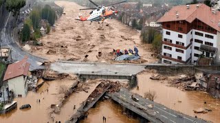 5 minutes ago in France Floods and landslides buried one village in Isère [upl. by Nodnas938]