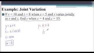 Lesson 95  Joint Variation Examples [upl. by Petie385]