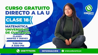 🔴Curso Gratuito📕Admisión 2024🏫Ingreso a la Universidad📚Clase 18 🧠Matemática Universidad Guayaquil [upl. by Nilla]