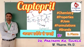 Captopril  Antihypertensive Agents  Pharmaceutical Chemistry  D Pharm  ER 2020 [upl. by Nhepets]