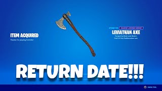 LEVIATHAN AXE RETURN DATE in FORTNITE ITEM SHOP Leviathan Axe Pickaxe Returning 2023 [upl. by Ahsoym522]