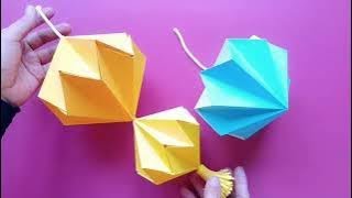 Origami Lampion ll Cara membuat Lampion dari Origami ll Dekorasi Ruang [upl. by Daniela574]