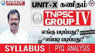 TNPSC GROUP IV  MATHEMATICS  SYLLABUS  PYQ ANALYSIS  ONLY SCHOOL BOOKS  Suresh IAS Academy [upl. by Eekorehc217]