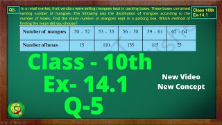 Ex 141 Q5 Class10  Statistics  Class10 Math  Class10 Ex 141 Q5  Green Board Classes [upl. by Sonja706]