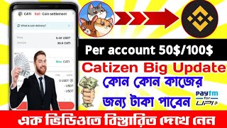 Catizen Big update  ক্যাটিজেন এ টাকা নিতে হলে কি কি কাজ করতে হবে [upl. by Gnuj]