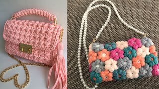 TOP 50 BEST DESIGNER IDEAS OF BEAUTIFUL EASY TRENDY CROCHET HANDBAGS SHOULDER BAGS TOTE BAG DESIGN [upl. by Neyugn]