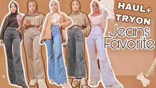 SHOPEE HAUL  TRY ON JEANS FAVORITE I HIGHWAIST CUTBRAY CULOTTE JEANS [upl. by Bashuk]