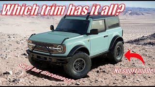 Heres What You Can and Cant Get on each 2021 Bronco Trim Level [upl. by Ponce594]