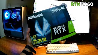 RTX 3060 12GB ZOTAC Unboxing e Testes [upl. by Lodnar727]