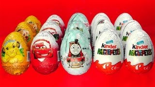 15 Surprise Eggs Kinder Surprise Cars 2 Thomas amp Friends Lion King [upl. by Inglis745]