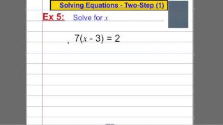 Solving TwoStep Equations1 [upl. by Vivia]