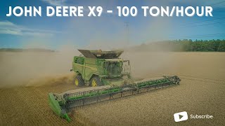 John Deere X9 Combine Harvesting Wheat [upl. by Celka]