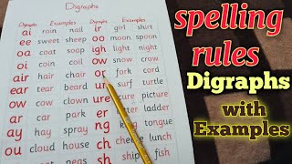 Digraphs with Examples  consonant digraphs  English reading rules [upl. by Euqirrne]