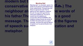 Mending Wall appreciationplus two English [upl. by Sifan]