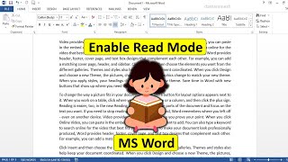 How to Enable Read Mode In MS Word [upl. by Ijies]