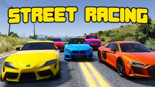 Street Racers VS Cops In GTA 5 RP [upl. by Elvia]