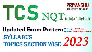 TCS updated Exam Pattern 2023  What is the pattern of TCS exam  TCS Syllabus 2022  TCS NQT 2023 [upl. by Jeniffer]