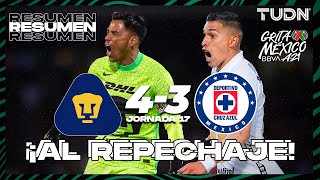 Resumen y goles  Pumas 43 Cruz Azul  Grita México BBVA AP2021  J17  TUDN [upl. by Medardas]