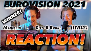 EUROVISION 2021 WINNER Måneskin  Zitti E Buoni ITALY FIRST REACTION [upl. by Fae]