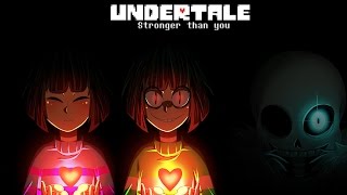 Undertale  Stronger than you  FriskChara amp Sans trio Lyric video [upl. by Ruscio]