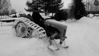 Ferguson TEA20 halftrack with skis in deep snow [upl. by Aniles]