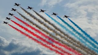 RAF RED ARROWS AMAZING FLYPAST AT RAF COSFORD  UK TOUR  110921 [upl. by Karilynn]