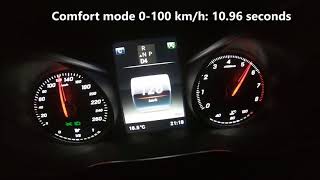 Mercedes C180 Dynamic Select Modes 0100 kmh acceleration Comparison [upl. by Cotter44]