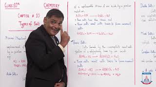 Class 10  Chemistry  Chapter 10  Lecture 10 Types of Salts  Allied Schools [upl. by Udella]