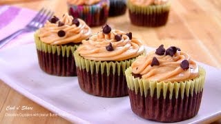 Chocolate Cupcakes with Peanut Butter Frosting [upl. by Lagas]