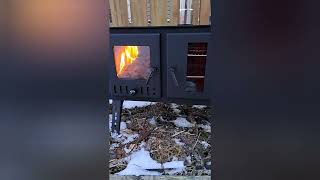 Outbacker Firebox Range Oven Eco Burn Stove initial thoughts and burn 🔥 [upl. by Aramoy758]