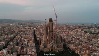 A magnificent Drone view of La Sagrada Familia [upl. by Leonid836]