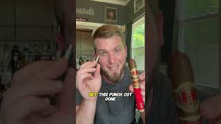 Cigar 101 How to punch cut a cigar with a pigtail 🐖 [upl. by Moorish785]