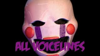 The Marionette  All Voicelines with Subtitles  Ultimate Custom Night [upl. by Eus]