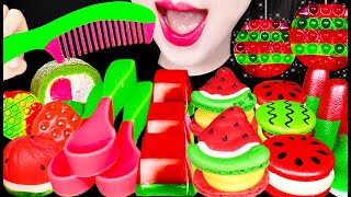 ASMR EDIBLE SPOON WATERMELON DESSERT MACARON 먹는 숟가락 수박 디저트 마카롱 먹방 MUKBANG EATING [upl. by Flemings]