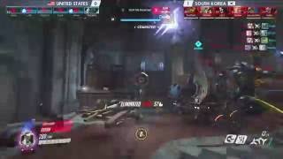 옵드컵 미국전 준바의 미친듯한 자리야 이니시에이팅 Zunba Zarya Insane Initiating [upl. by Dnaletak291]