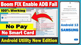 Samsung FRP Enable ADB not working  Samsung frp bypass 2023 adb enable failed  No SCard Edition [upl. by Aleira441]