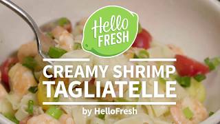 20Min Creamy Shrimp Tagliatelle with Heirloom Tomatoes by HelloFresh [upl. by Ainotal]