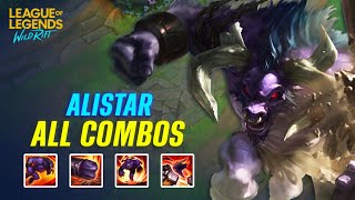 Wild Rift Alistar All Combos Fast Combos  Tips [upl. by Cathi354]