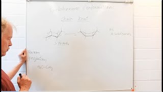 Cyclohexane chair and boat depicted in Newman projection [upl. by Ynaffital]