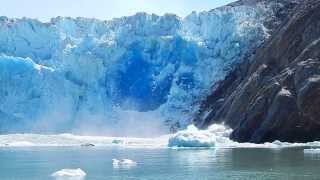 Massive Glacier Calving creating huge blue ice wall  Great event worth watching [upl. by Osy730]