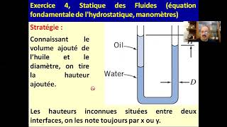 شرح التمرين رقم 4 Statique des Fluides équation fondamentale de lhydrostatique manomètres [upl. by Nelie701]