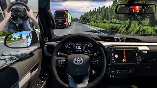 Euro Truck Simulator 2  Toyota Hilux Steering Wheel Gameplay [upl. by Airrat]