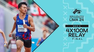 Puribol Boonson leads Thailand to 4x100m final  World Athletics U20 Championships Lima 2024 [upl. by Uzzial]