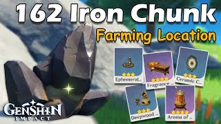 162 Iron Chunk Farming Route Locations  Lokasi Farm Iron Chunk  Genshin Impact [upl. by Hewart110]