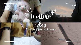 Midterm Vlog 📓📎 Studying for midterms food and festivities 💗 [upl. by Hewes]