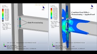 Analysis of bolted BeamColumn assembly with Bolt Pretension load Interaction in Abaqus Part  02 [upl. by Jaylene]