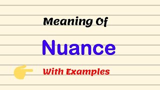 Meaning Of Nuance  Examples  Pronunciation UrduHindi [upl. by Leiuqeze]